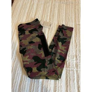 New Leggings Park camo purple green and black WOMEN'S ACTIVE WEAR TIGHT size L/X